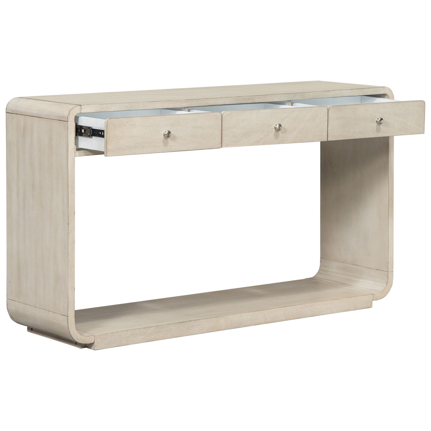 Console Table With 3 Drawers And Display Shelf