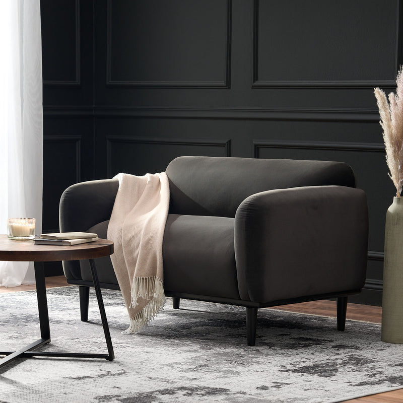 Sway - Upholstered Loveseat With Wood Legs And Round Arms