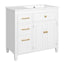 Modern Bathroom Vanity With Ceramic Sink, Freestanding, One Tip Out Drawer, 3 Side Drawers, Adjustable Shelf