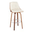 Gianna - Mid Century Modern Fixed Height Barstool With Swivel With Round Footrest (Set of 2)