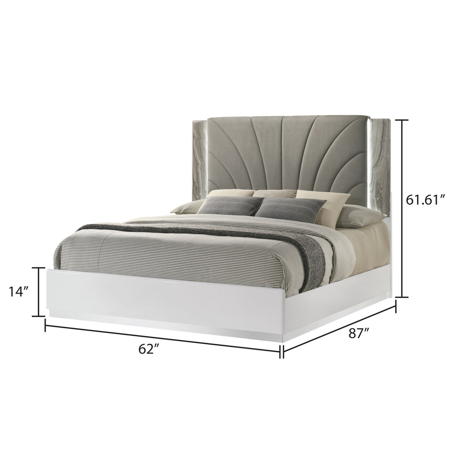 Jazz - Bedroom Set With LED Upholstered Headboard