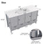 Bathroom Vanity With Separate Sink, Soft Close Doors And 4 Drawers