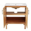 Bathroom Vanity With Ceramic Sink, Freestanding Cabinet - Antique Natural / Brown