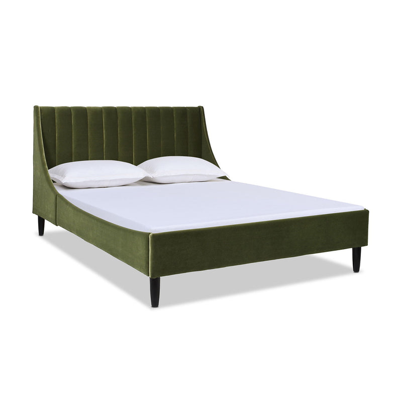 Aspen - Juego de cama de plataforma moderno con cabecero capitoné vertical