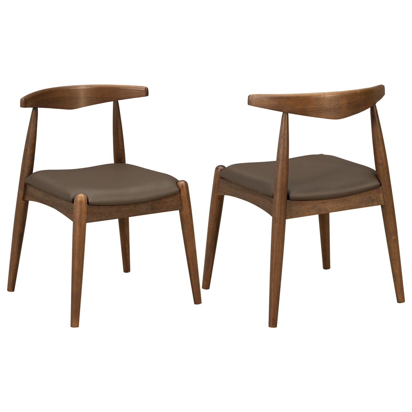 5 Piece Dining Set With 1 Table And 4 Upholstered Chairs - Brown / Walnut