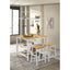 Prager - 3 Piece Kitchen Island Counter Table Set With Overhead Rack And Backless Stools - White