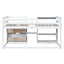 Low Loft Bed With Rolling Desk, Shelf And Drawers