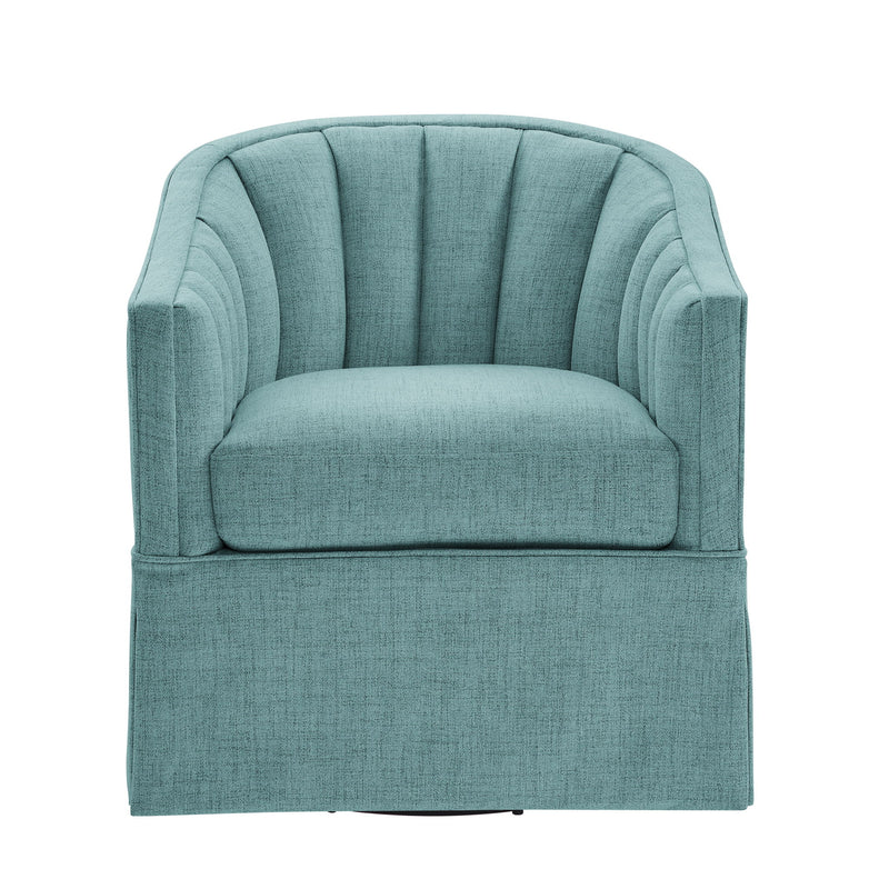 Solitude - Skirted Swivel Accent Chair With Hemp Like