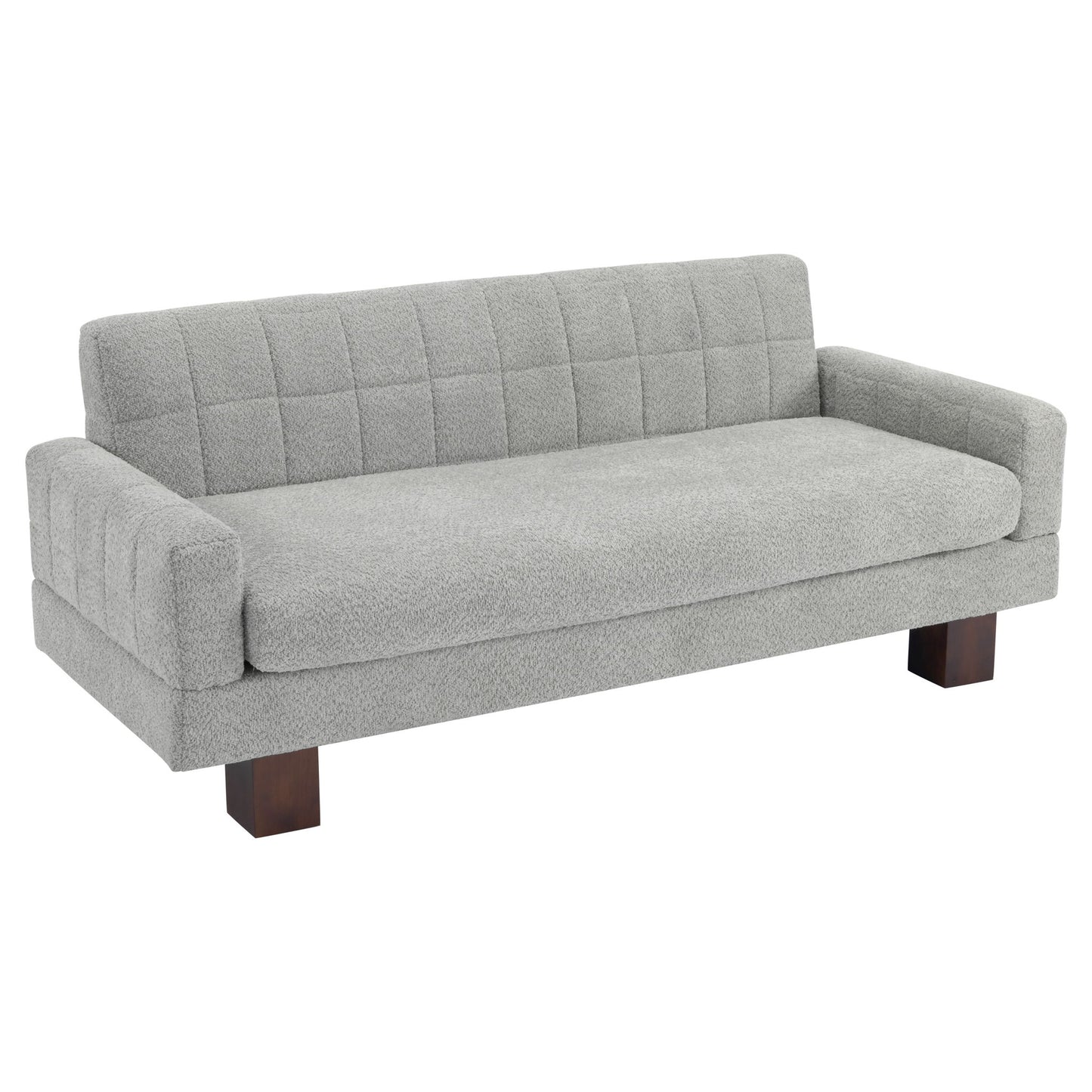 Modern Loveseat Sofa, 2 Seater With Square Arms For Living Room