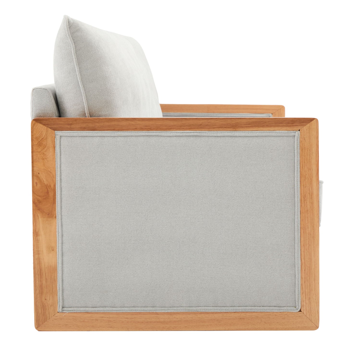 Modern 3 Seater Sofa With Wood Armrests