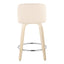 Toriano - Contemporary Fixed Height Counter Stool & Swivel And Round Footrest (Set of 2)
