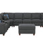 Hannah - Sectional Sofa With Ottoman - Dark Gray