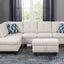 Alger - Wide Left Hand Facing Sofa & Chaise With Ottoman - Beige