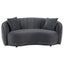 Lorraine - Upholstered Curved Loveseat - Dark Gray