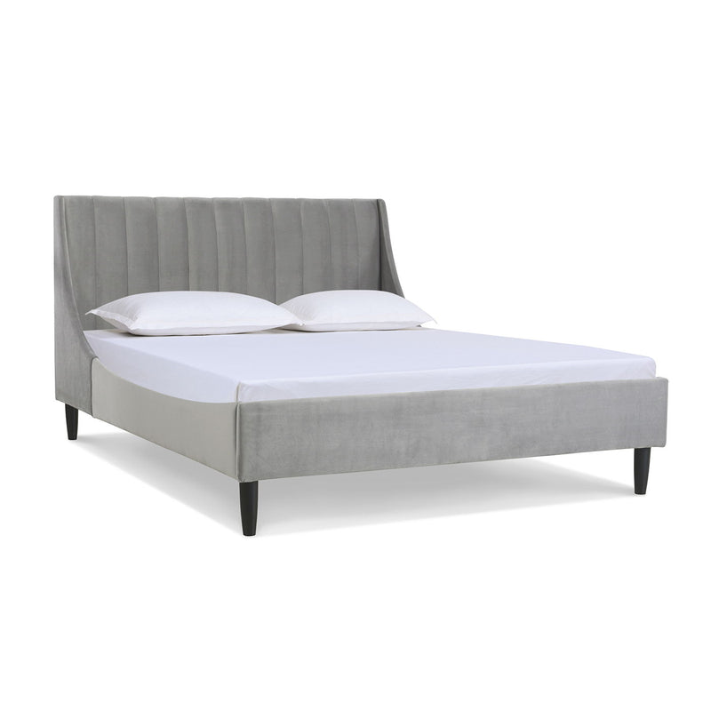 Aspen - Juego de cama de plataforma moderno con cabecero capitoné vertical