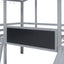Loft House Bed With Ladder And Slide, With board And Light Strip On The Roof