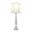 Karat - Contemporary Crystal Table Lamp (Set of 2) - Clear Crystal / Chrome / White Softback