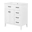 Bathroom Vanity With Sink, Freestanding Design, Soft Close Doors & Drawers - White
