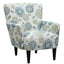 Floral Accent Chair - Blue - Wood