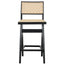 Keira - Bar Stool (Set of 2) - Black / Rattan