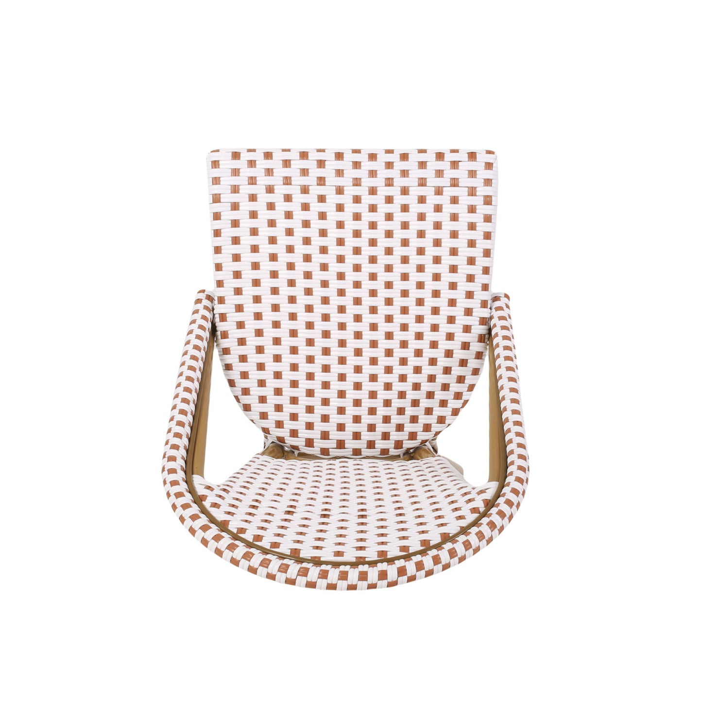 Outdoor Rattan And Aluminum French Bistro Chairs Set