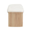Footstool With Soft Cushion For Living Room - Beige / Natural