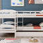 Twin L-Shaped Bunk Bed With Trundle - White