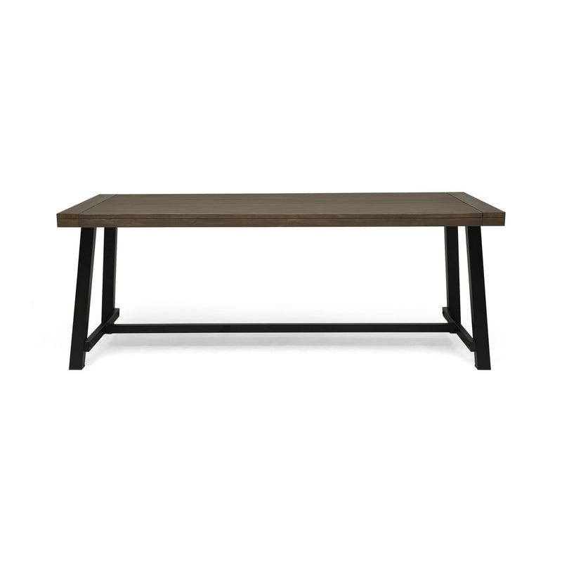 Mesa de comedor para exterior - Gris / Metal rústico