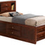 Modern Design Storage Bed With Bookcase Headboard