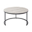 Forma - 4 Piece Occasional Set (1 Coffee, 1 Large End Table & 1 Stool, 1 Small End Table) - Black / White / Gray
