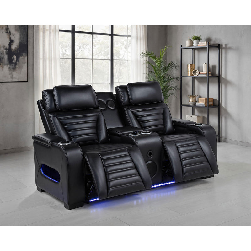 Isadora - Power Reclining Loveseat With Dual USB Charging And Built In Bluetooth Speaker - Black