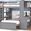 Loft Bed With A Twin Size Standalone Bed, Shelves, Desk, And Wardrobe