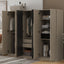 6 Doors Wardrobe Storage For Bedroom, With 2 Drawers Inside - Black / Nature