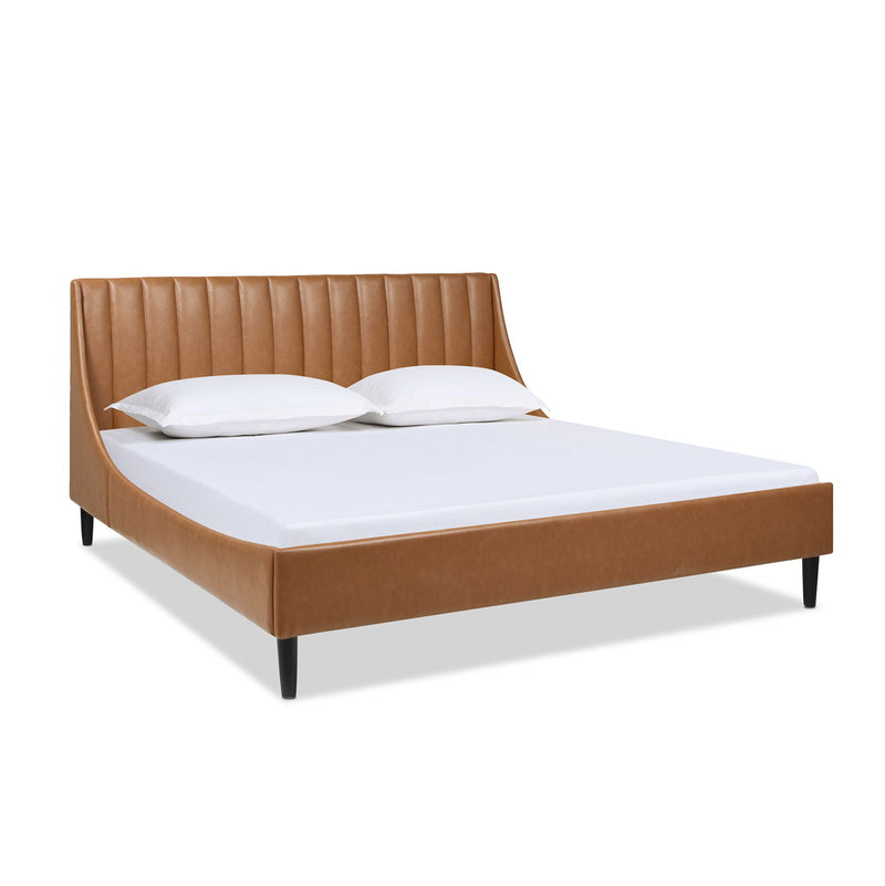 Aspen - Juego de cama de plataforma moderno con cabecero capitoné vertical