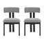 Modern Upholstered Armless Dining Chairs With Metal Legs