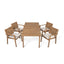 5 Piece Patio Furniture Set Acacia Wood Table And 4 Heavy Duty Cushioned Chairs