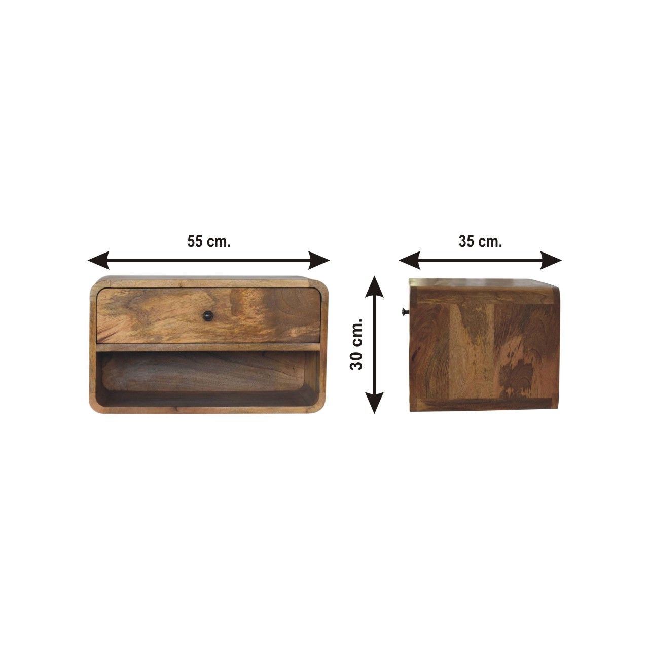 Curve Upper Slot Floating Nightstand