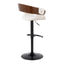 Elisa - Mid Century Modern Adjustable Barstool With Swivel & Rounded T Footrest (Set of 2)