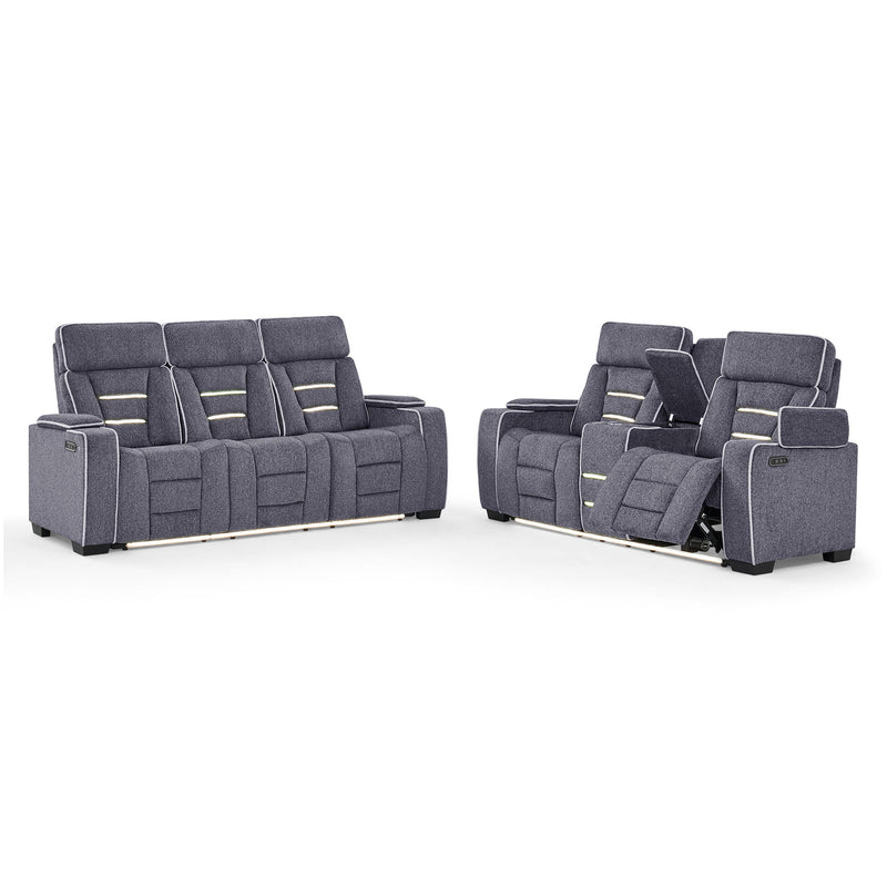 Austin - Console Reclining Loveseat With Storage Arms - Gray