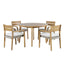 Arden - Round Patio Dining Table With 4 Patio Chairs - Natural
