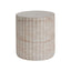 Elegant Outdoor / Indoor Lightweight Concrete Side Table With Travertine - Beige
