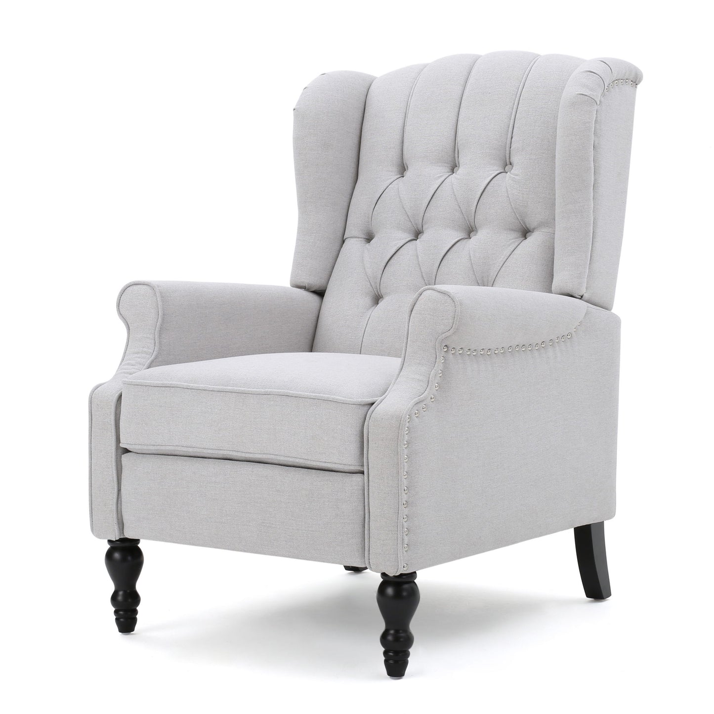 Armchair Recliner With Pushback Mechanism And Wingback Design