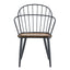 Industrial Inspired Indoor Dining Chair With Metal Legs And Birch (Set of 2) - Black / Natural