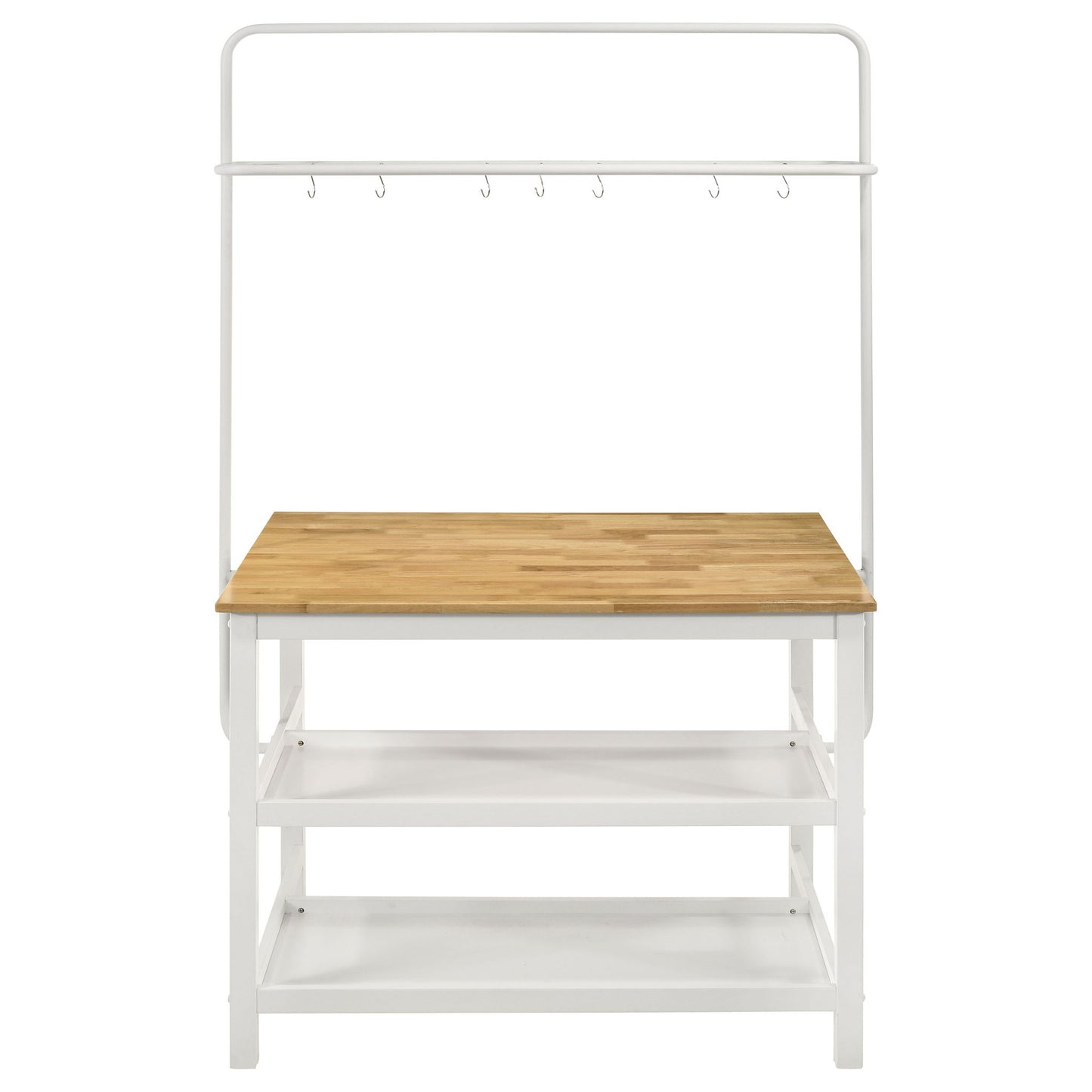 Cowichan - Kitchen Island Counter Table With Pot Rack - White