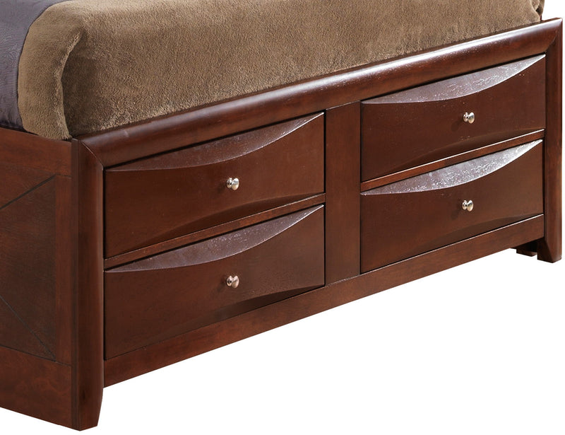 Modern Design Storage Bed With Bookcase Headboard