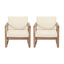 Outdoor Acacia Wood Patio Club Chair, Wood Patio Furniture, Waterproof Thick Cushion Deep Seating For Porch - Brown Wash / Beige