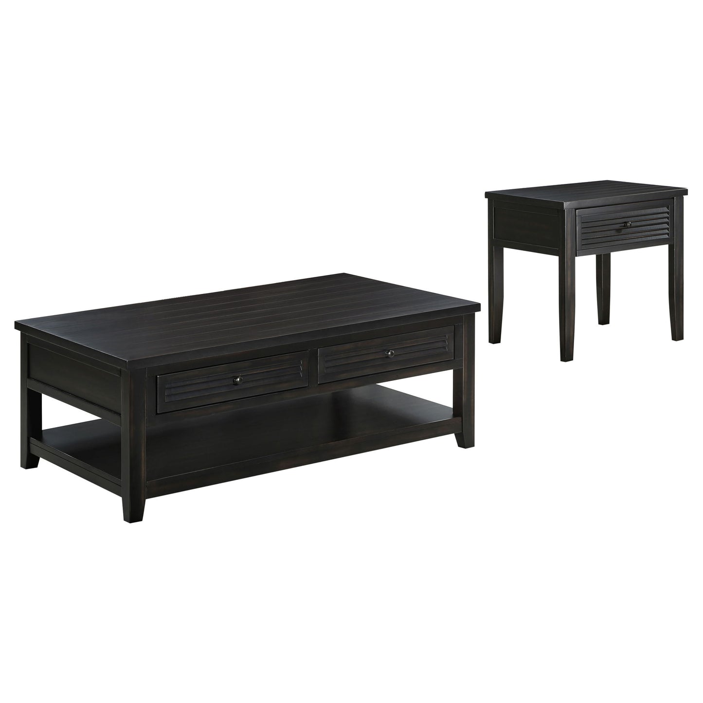 Sutter - 2 Piece Coffee And End Table Set - Dark Brown