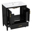 Elegant Fluted Bathroom Vanity With Sink, Soft Close Doors & Drawer