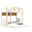 Bunk Bed With House Shaped Guardrails, Storage Shelves, And Trundle