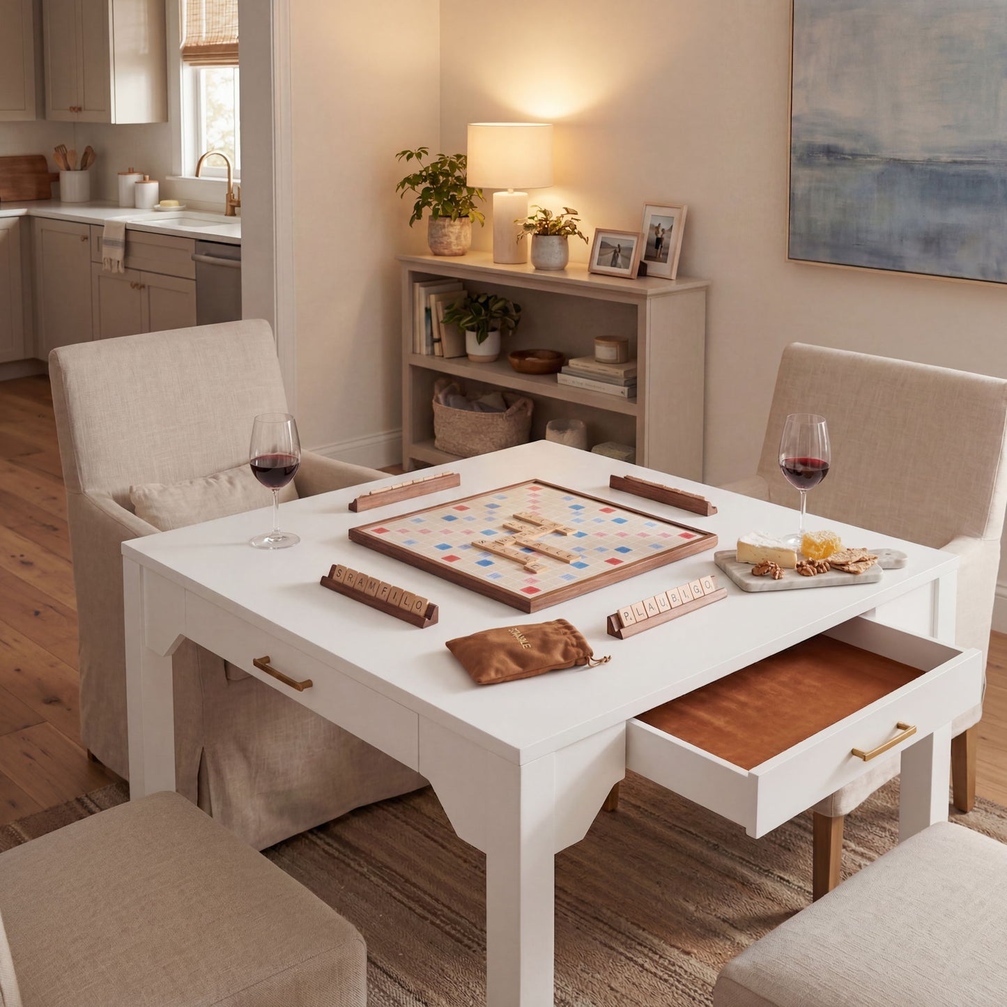 Alleyville - Square Dining Table With Storage Drawer - White